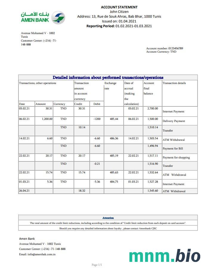Tunezja ATB szablon w formacie excel pdf